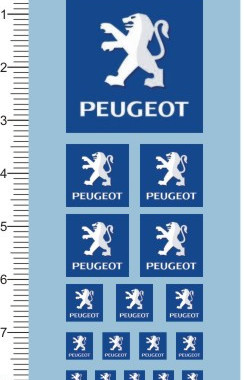 5067-A3109 整版胶 标致 PEUGEOT 模型车车标水贴 现货