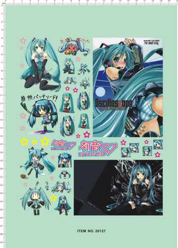 20127-A41834 Hatsune Miku 初音未来遥控车水贴不干胶PVC A4纸