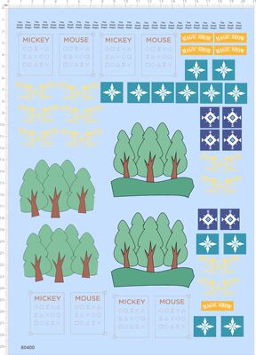 80400整版胶mouse mickey magic show魔法奇幻秀自制树木树林水贴