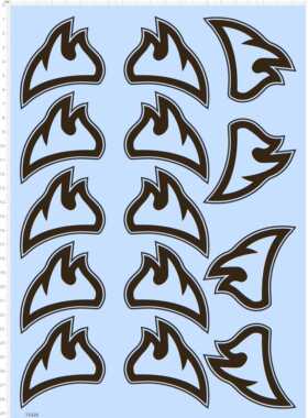 73320整版胶 头盔火焰黑边镂空 模型车水贴纸打印 现货