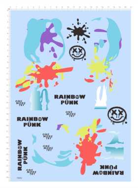 79492 熊猫彩喷涂装 RAINBOW 手办模型眼睛水贴涂鸦色彩定制现货