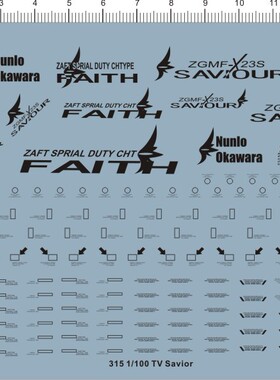 315  整版胶 PG 1/60 TV Savior GUNDAM 救世主gd水贴111现货