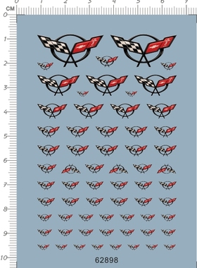 62898-A4913 1/18 UT Chevrolet Roadster 雪佛兰克尔维特水贴1