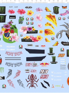 75729爪子蜘蛛花纹agu头盔比例模型水贴定制打印2310樱花蜘蛛现货