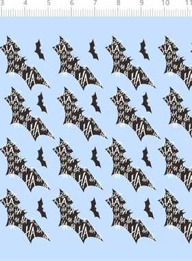 77682整版胶 无比例 HAHAHA 纹身贴蝙蝠水贴定制打印2402