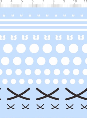 75824整版胶 小熊头 圆形 X bob 娃娃手办水贴交叉定制打印2310