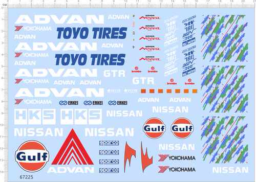 67225整版胶1/18巨无霸Q车advan toyo tires gtr yokohama enkei