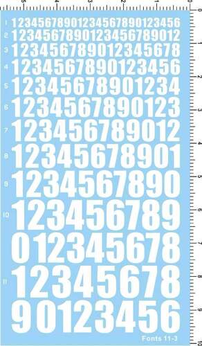 fonts 11-3-5B11 整版胶各种比例阿拉伯数字水贴纸电镀金银蓝现货