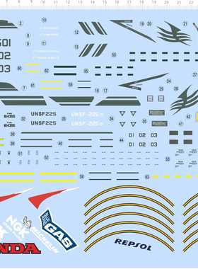 72853整版胶 1/48 ZERO F-14  模型水贴 1/6 REPSOL RC211V 现货