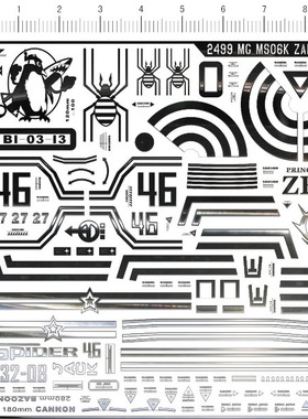 2499-  MG MS-06K Zaku Cannon 扎古 加农 gd金属贴纸