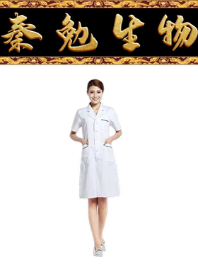 Biosharp白鲨 BC013-XL-DB 女式长款短袖白大褂薄款