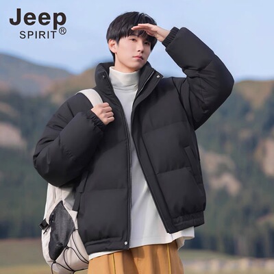 JEEP SPIRIT秋冬新款男士保暖御寒棉服加厚立领外套情侣装棉袄6