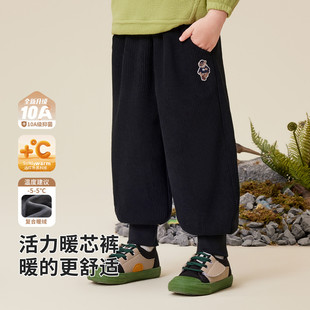 精典泰迪2025春秋款男童加绒休闲裤儿童时尚运动裤宝宝加厚裤子