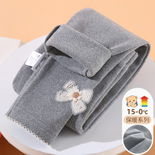 精典泰迪磨毛保暖打底裤2025春秋冬柔软加厚女童打底裤儿童裤子