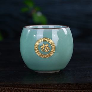 新款官窑杯百家姓圆满杯家用会客泡茶杯防烫手精致高端单杯主人杯