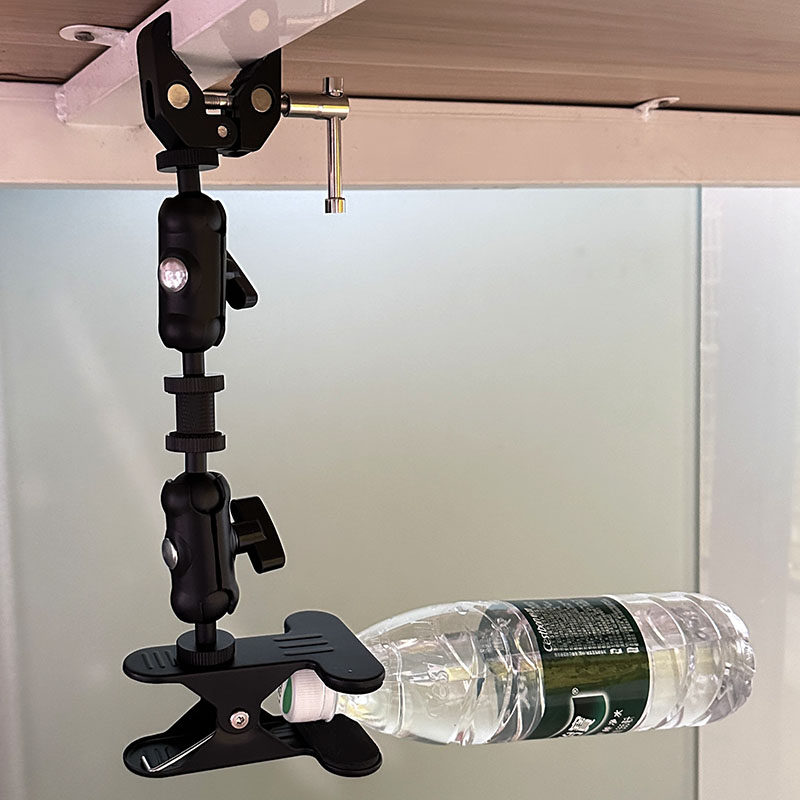 摄像头支架灯夹大力夹双头夹金属蟹钳夹360豌豆荚户外手电筒支架