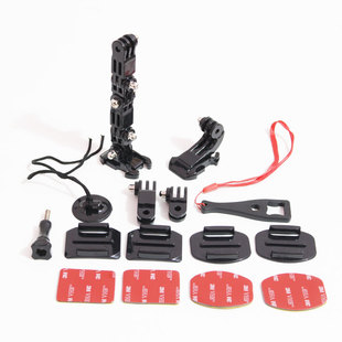 gopro7运动相机摩托车头盔下巴支架配件狗8延长固定快拆底座3M胶