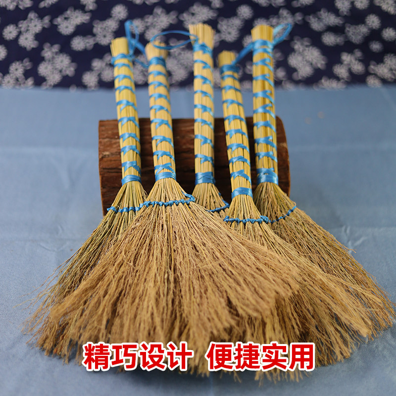 糯稻草手工编制扫把家用