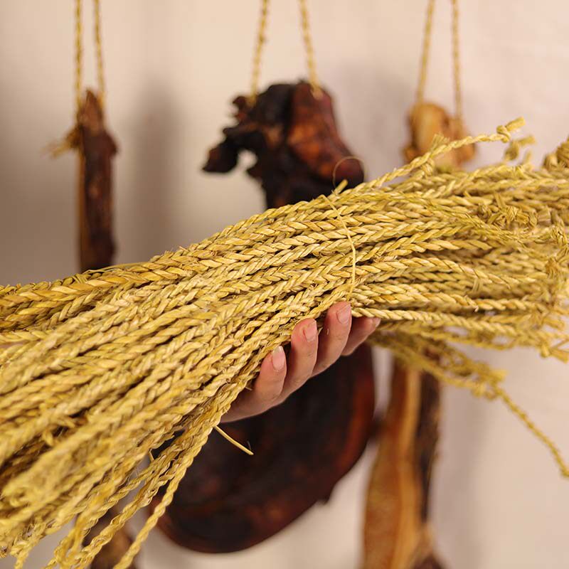 糯稻草挂绳纯手工编织挂腊肉挂酱腿捆绑农作物套绳吊灯绳装饰捆扎