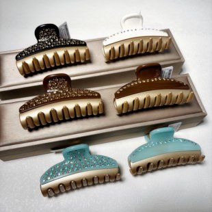 高端 抓夹镶钻醋酸旺多姆发夹发饰鲨鱼夹中号7.5cm女 亚历山大同款