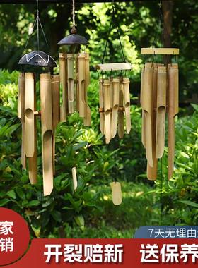 竹制中式风铃挂饰创意手工竹筒酒店装饰空中吊饰夏季复古生日礼物
