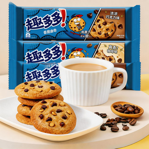 趣多多香脆曲奇85g饼干香浓巧克力味大块曲奇零食小吃休闲食品