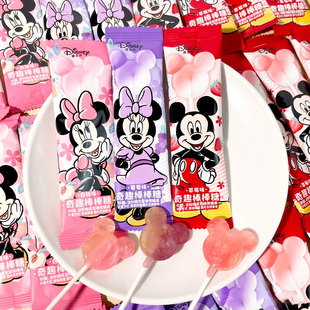 迪士尼棒棒糖水果味糖果儿童奖励散装 批发网红喜糖新年货小吃零食