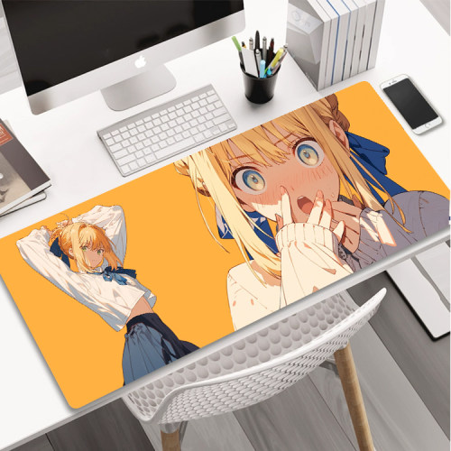 FATE吾王FGO SABER阿尔托莉 大号电竞鼠标垫小号鼠标垫锁边可水洗