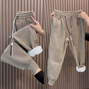 冬季新款加绒加厚卫裤女时尚百搭哈伦裤高腰显瘦休闲裤保暖运动裤