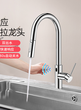 包拆装欧琳厨房抽拉式感应水龙头冷热防溅洗菜盆水槽水龙头家用