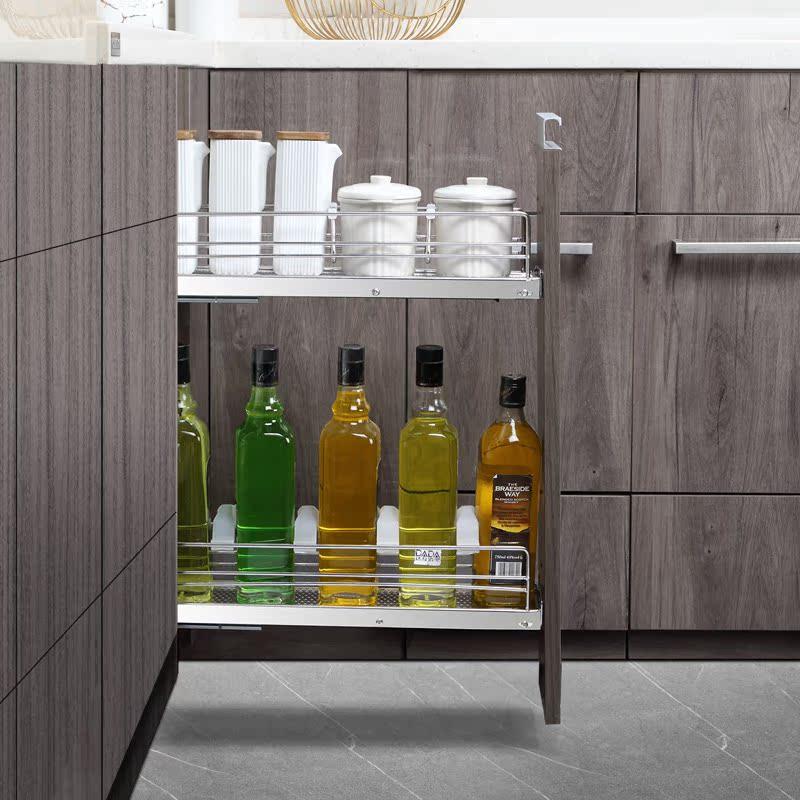 欧琳橱柜拉篮 不锈钢家用调味篮拉篮 厨房抽屉式超窄小尺寸调料篮,家装主材,拉篮,淘宝优惠券,粉丝福利购,淘宝优惠卷