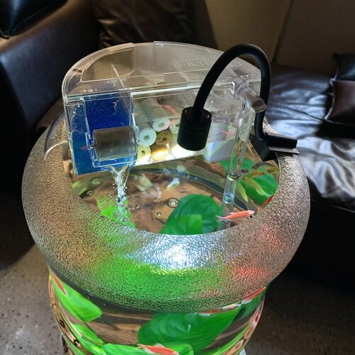 圆缸过滤器矿泉水桶鱼缸滚轮增氧