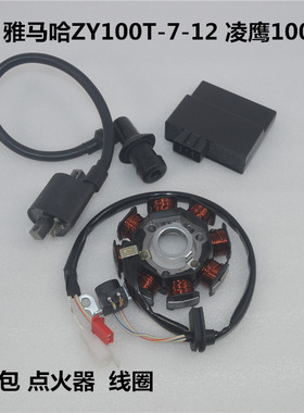 适用雅马哈踏板车ZY100T-7-12凌鹰100点火线圈定子点火器高压包帽