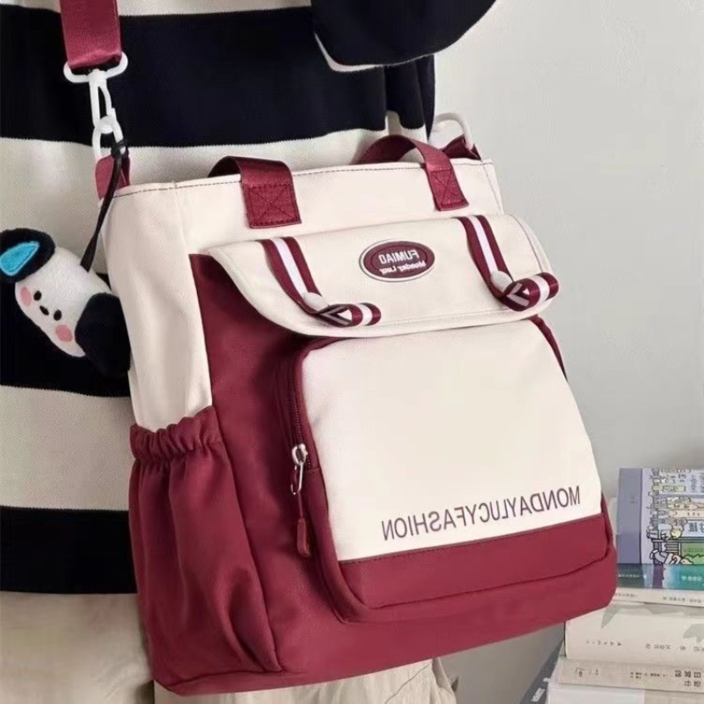 斜挎帆布包女初中生韩系慵懒风2026款超火大容量学生装书拎书补课