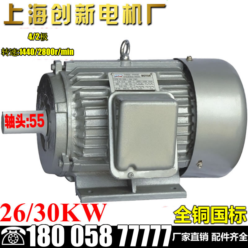 YD200L-4/2 26/30KW变极双速多速电机三相异步电动机380V交流马达