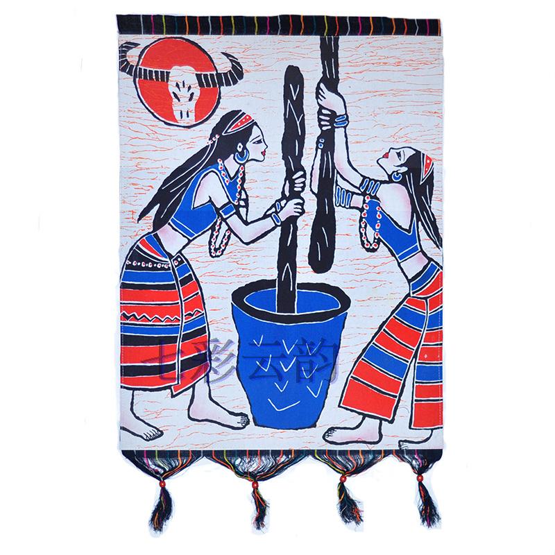 贵州苗族蜡染画重彩壁挂画云南民族风室内酒吧茶楼农家乐装饰画