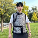 男士蒙古马甲新款传统马甲表演出舞蹈服盘扣蒙古族日常马夹民族风