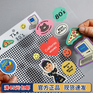 韩国oohlala多功能装 饰贴纸PET可移除反复粘贴无痕防水电脑手机贴