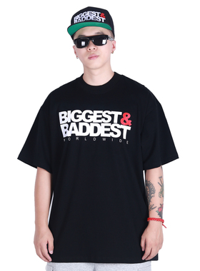 FBS X BIGGEST BADDEST联名经典款嘻哈街舞美式小领口宽松短袖T恤