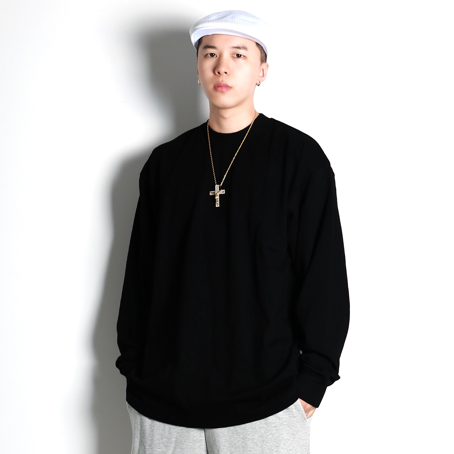 FBS Brand重磅嘻哈街舞hiphop美式oldschool圆领宽松纯色长袖T恤,男装,T恤,淘宝优惠券,粉丝福利购,淘宝优惠卷