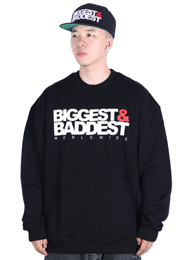 FBS X BIGGEST BADDEST美式嘻哈街舞宽松毛圈经典款圆领卫衣春秋