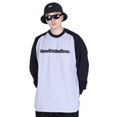 FBS美式 街头嘻哈复古拼色插肩宽松小领口休闲hiphop街舞长袖