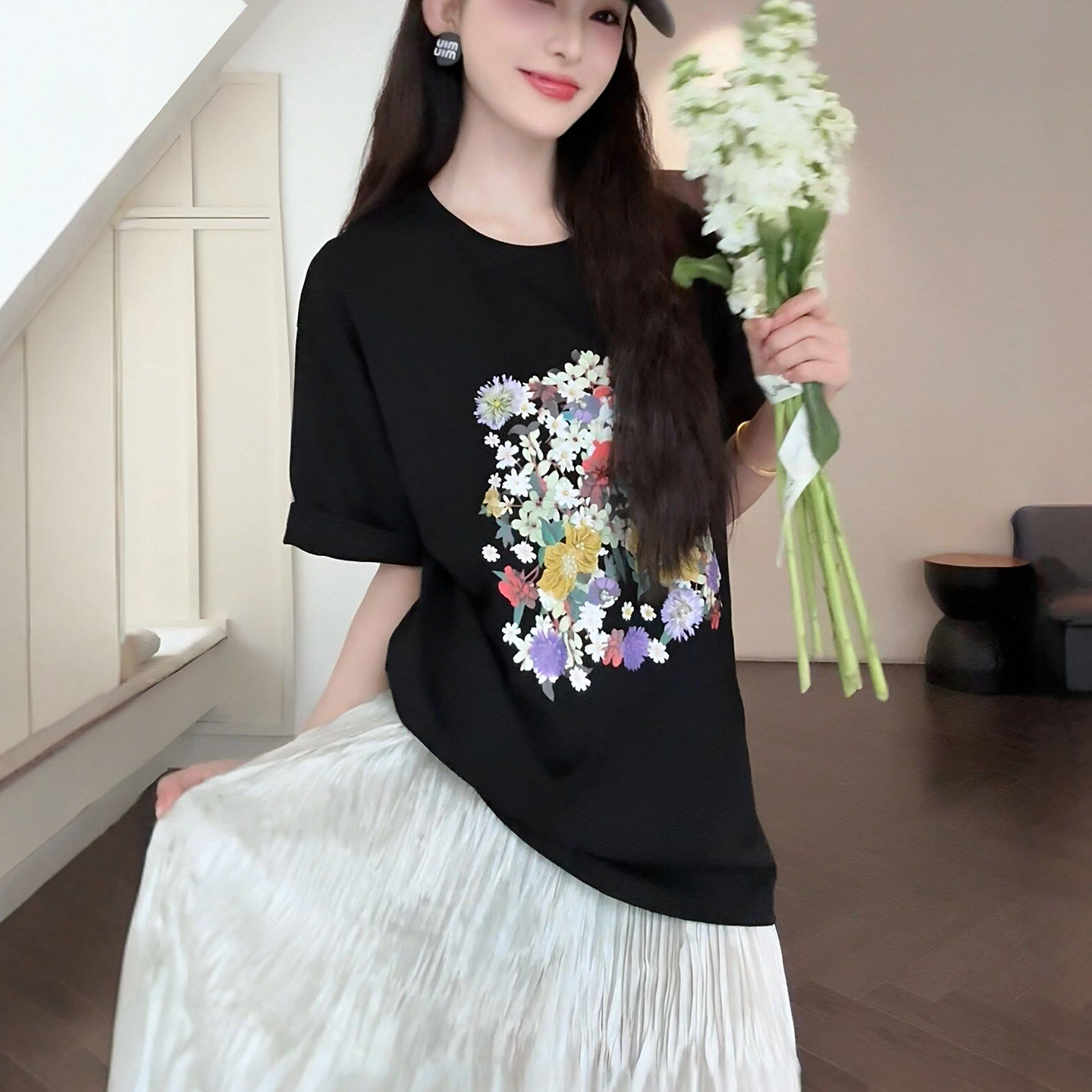 超火韩版圆领短袖T恤女20