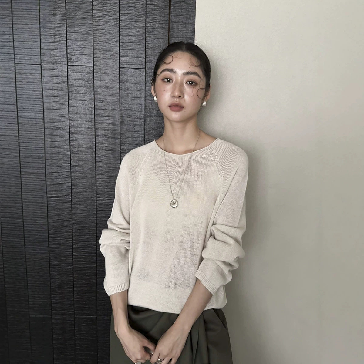 羊毛镂空宽松套头毛衣女秋新