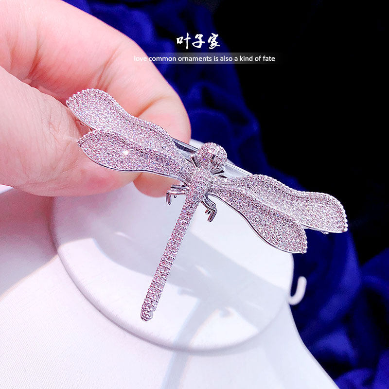 微镶锆石蜻蜓发夹刘海顶夹成人发卡韩版发饰头饰弹簧横夹侧夹边夹