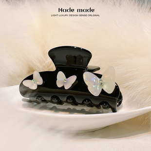 Zami商场8cm抓夹女高级感中号醋酸蝴蝶后脑勺顶夹发饰发抓鲨鱼夹