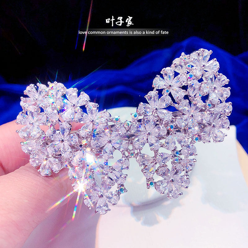 蝴蝶锆石头饰弹簧夹