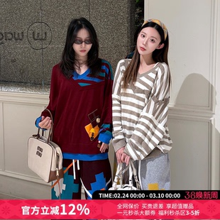 CHEERi UPi假两件拼接茶杯钩针羊毛针织衫女26春夏新款