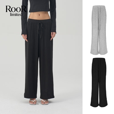天丝羊毛抽绳下摆休闲长裤女