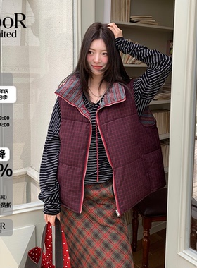 AndAnything条纹针织正反两穿羽绒马甲女25秋冬新款